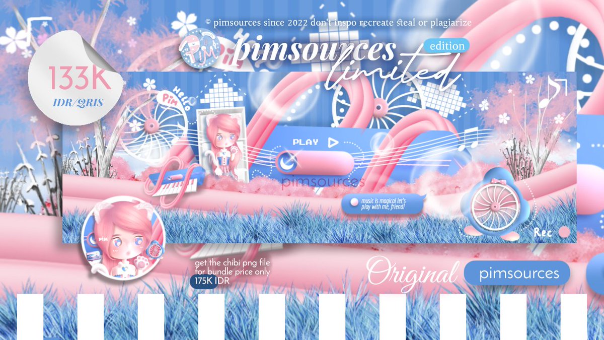Repost would be much appreciated thank you 🐰💕

Welcome to dreamy worlds painted in lavender and pink and soft melody to give a more magical vibes for Pimsources special original collection, chibi nekko musically✨🐇

t: #zonauang layout chibi ready stock