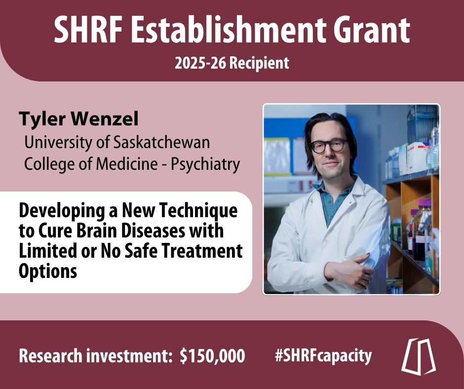 _SHRF_'s tweet image. SHRF announce Tyler Wenzel at @USASKpsychiatry as one of our 2025-26 Establishment Grant recipients!
Learn more at shrf.ca/post/2025-26-e…