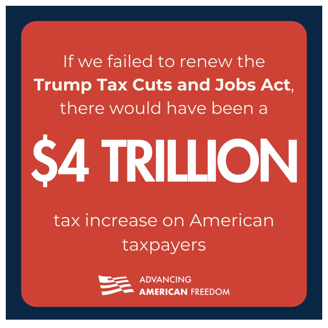 Renewing the Trump Tax Cuts was a $4 trillion win for American taxpayers.

Now American families, workers, and small businesses can breathe easier.

Check out ExtendTheTaxCuts.com to learn more.