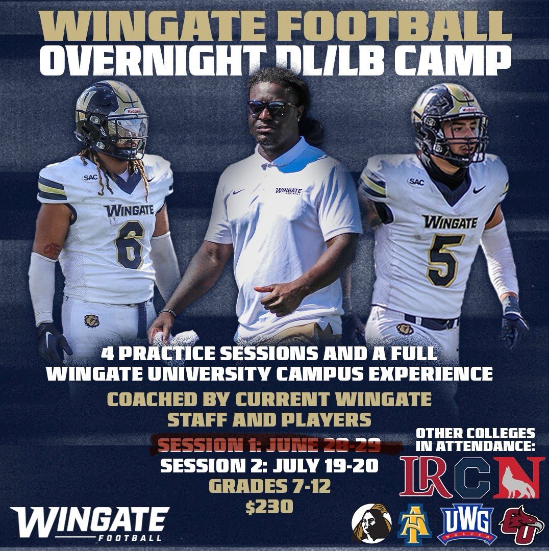 This Saturday , is the big day. Our last overnight camp.  You wouldn’t want to miss. Skill development and college workout experience. Walk ups are welcome too.

campscui.active.com/orgs/WingateUn…