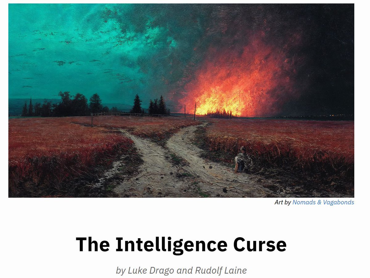 SBenzell's tweet image. In the latest episode of the Justified Posteriors Podcast, we look into the political economy of AI-based automation. Could illusory AI-based abundance actually "curse" us with worse governments and horrible lives? We read the dystopic "The Intelligence Curse" to find out.