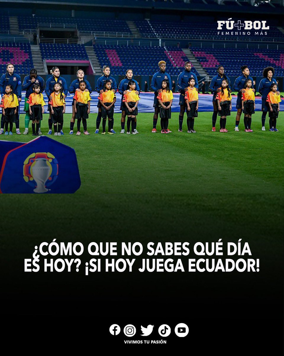 ¡JUEGAN ELLAS, LATIMOS TODOS! 🇪🇨⚽️🙌🏽 

Hoy el alma de Ecuador se viste de fútbol. Ellas lo dan todo por nosotras… ahora nos toca a nosotros darles todo nuestro aliento. ¡Vamos Tri femenina! 

#VivimosTuPasión | #FútbolFemenino