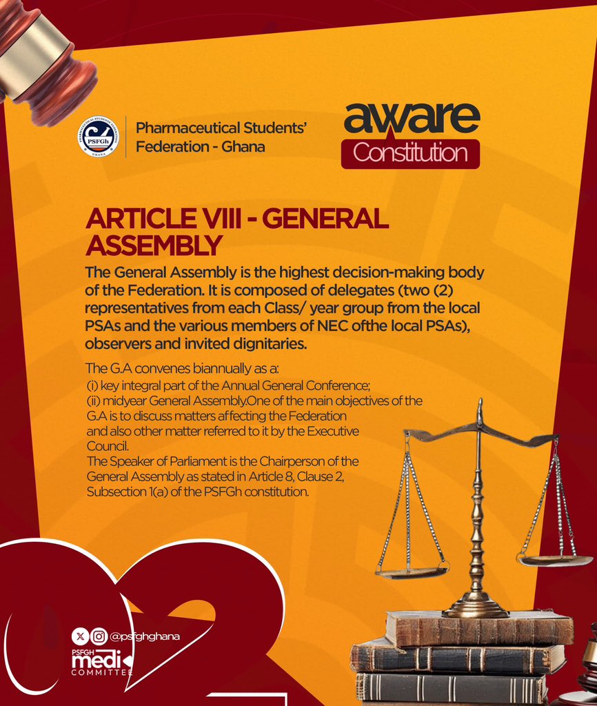 Pharmaceutical Students' Federation- Ghana (PSFGh) (@psfghana) on Twitter photo ๐ AWARE CONSTITUTION๐
๐๐โ๐ซ๐ ๐ฆ๐๐ค๐ข๐ง๐ ๐ญ๐ก๐ ๐๐๐
๐๐ก ๐๐จ๐ง๐ฌ๐ญ๐ข๐ญ๐ฎ๐ญ๐ข๐จ๐ง ๐ฆ๐จ๐ซ๐ ๐๐๐๐๐ฌ๐ฌ๐ข๐๐ฅ๐, ๐ฏ๐ข๐ฌ๐ฎ๐๐ฅ, ๐๐ง๐ ๐ฌ๐ญ๐ฎ๐๐๐ง๐ญ-๐๐ซ๐ข๐๐ง๐๐ฅ๐ฒ! ๐๐จ ๐ฆ๐จ๐ซ๐ ๐ฌ๐ฅ๐๐๐ฉ๐ข๐ง๐ ๐จ๐ง ๐ญ๐ก๐ ๐ซ๐ฎ๐ฅ๐๐ฌ ๐ญ๐ก๐๐ญ ๐ ๐จ๐ฏ๐๐ซ๐ง ๐ฎ๐ฌ ๐ดโก๏ธ๐
Stay tuned for ๐ AWARE CONSTITUTION๐
๐๐โ๐ซ๐ ๐ฆ๐๐ค๐ข๐ง๐ ๐ญ๐ก๐ ๐๐๐
๐๐ก ๐๐จ๐ง๐ฌ๐ญ๐ข๐ญ๐ฎ๐ญ๐ข๐จ๐ง ๐ฆ๐จ๐ซ๐ ๐๐๐๐๐ฌ๐ฌ๐ข๐๐ฅ๐, ๐ฏ๐ข๐ฌ๐ฎ๐๐ฅ, ๐๐ง๐ ๐ฌ๐ญ๐ฎ๐๐๐ง๐ญ-๐๐ซ๐ข๐๐ง๐๐ฅ๐ฒ! ๐๐จ ๐ฆ๐จ๐ซ๐ ๐ฌ๐ฅ๐๐๐ฉ๐ข๐ง๐ ๐จ๐ง ๐ญ๐ก๐ ๐ซ๐ฎ๐ฅ๐๐ฌ ๐ญ๐ก๐๐ญ ๐ ๐จ๐ฏ๐๐ซ๐ง ๐ฎ๐ฌ ๐ดโก๏ธ๐
Stay tuned for