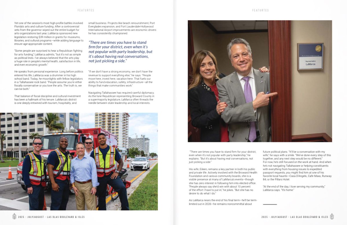 ChipLaMarca's tweet image. What an amazing honor to sit down with a longtime friend and supporter to share a little insight on my time representing our community in Tallahassee. Thank you Tracy Roloff, publisher and @jennystarrperez for the time hearing about my public service. Check out Las Olas Mag here:…