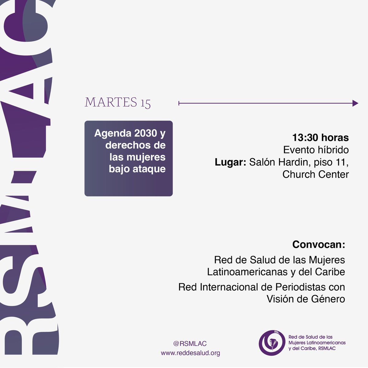 Red Int. de Periodistas con Visión de Género (@redpergenero) on Twitter photo #MujeresPeriodistas
📣 #QueNoSeTePase, #Hoy, la <a href="/RSMLAC/">Red de Salud de las Mujeres en LAC</a> y la #RIPVG te invitan al evento paralelo: “Agenda 2030 y derechos de las mujeres bajo ataque” en el contexto del Foro Político de Alto Nivel sobre Desarrollo Sostenible.
🕜 13:30 horas
🔗 Inscripción bit.ly/inscripcionage… #MujeresPeriodistas
📣 #QueNoSeTePase, #Hoy, la <a href="/RSMLAC/">Red de Salud de las Mujeres en LAC</a> y la #RIPVG te invitan al evento paralelo: “Agenda 2030 y derechos de las mujeres bajo ataque” en el contexto del Foro Político de Alto Nivel sobre Desarrollo Sostenible.
🕜 13:30 horas
🔗 Inscripción bit.ly/inscripcionage…