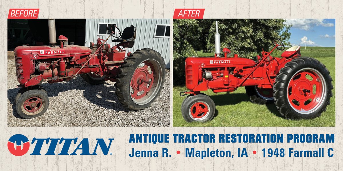 GoodyearFarm's tweet image. Jenna R. did a great job restoring this 1948 Farmall C which has been in her family for more than 40 years. We were proud to donate tires to this restoration project. Here's to the next 40 years!