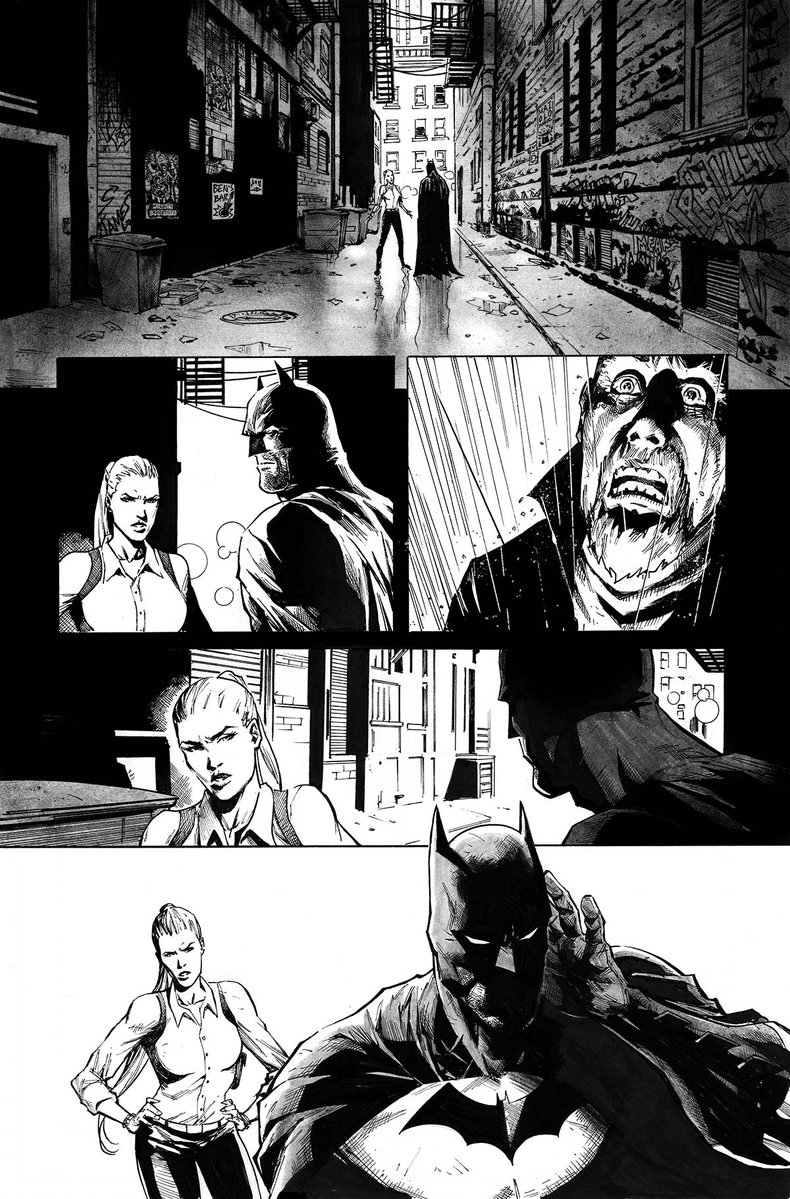 Mikemaluk's tweet image. A few more B/W pages from @DCOfficial
Batman & Robin # 23, with @PhillipKJohnson 🦇