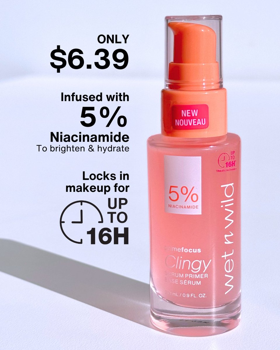 Clingy and just $6.39 for skin this good 💁‍♀️⁠
⁠
Prime Focus Clingy Serum Primer:⁠
✨ Brightens with Niacinamide⁠
✨ Hydrates with Glycerin⁠
✨ Extends makeup wear for up to 16 hours⁠
⁠
NOW @walmart @target <a href="/cvspharmacy/">CVS Pharmacy</a> @walgreens <a href="/amazon/">Amazon</a> wetnwildbeauty.com