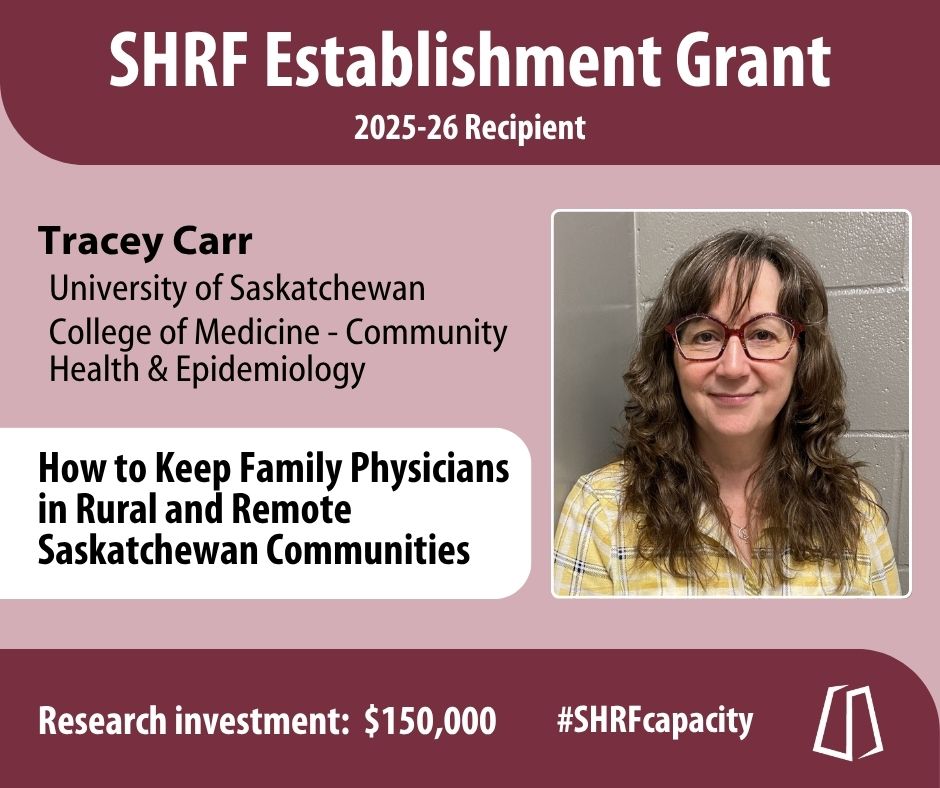_SHRF_'s tweet image. SHRF announce Tracy Carr at @usaskche as one of our 2025-26 Establishment Grant recipients!
Learn more at shrf.ca/post/2025-26-e…
@SMA_docs @SCPOR_SK