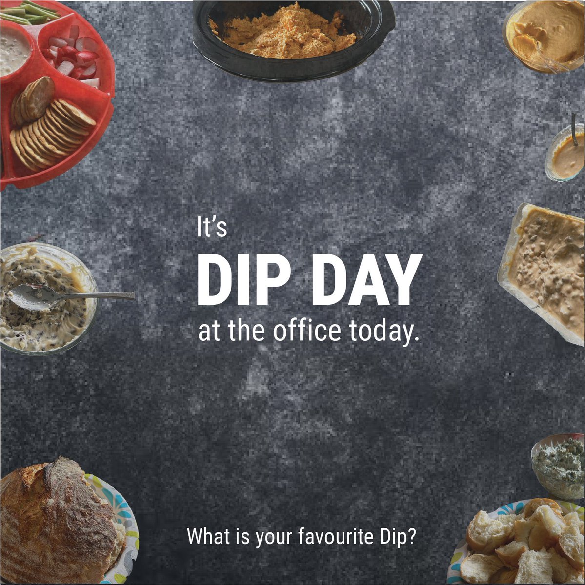 Office Dip Day = major success! 🥣✨ From cheesy to zesty, no chip was left behind. Dip, dip, hooray! 🎉 What is your favorite dip? 🥘🍞