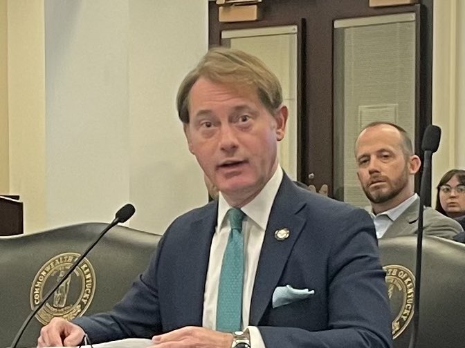 KYSecState's tweet image. This morning I testified to a legislative committee about my fight in court to defend our law to prevent voting simultaneously in multiple states.