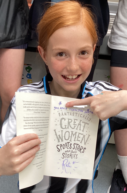 ChurwellPrimary's tweet photo. Last after school girls football club of the year tonight. They've been brilliant all year long in attitude and growth mindset.  Mr cooper sourced signed  'Fantastically Great Women Sports Stars and their stories' by Kate Pankhurst! Wow!🌈 https://t.co/FrqzcuS0ZX