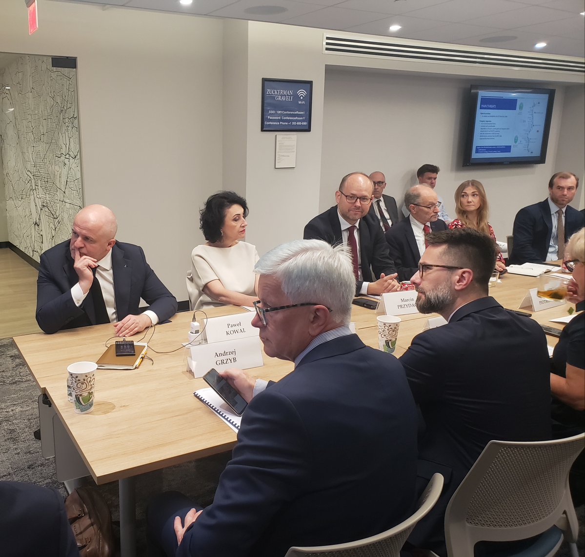 PISM_DC's tweet image. "Poland's Response to the Border Security Crisis". @PISM_Poland hosted breakfast briefing on Belarusian & Russian hybrid threats & Poland's response. Members of US think-tanks & press had a chance to see presentations & talked with the representatives of Polish parliament (Sejm).