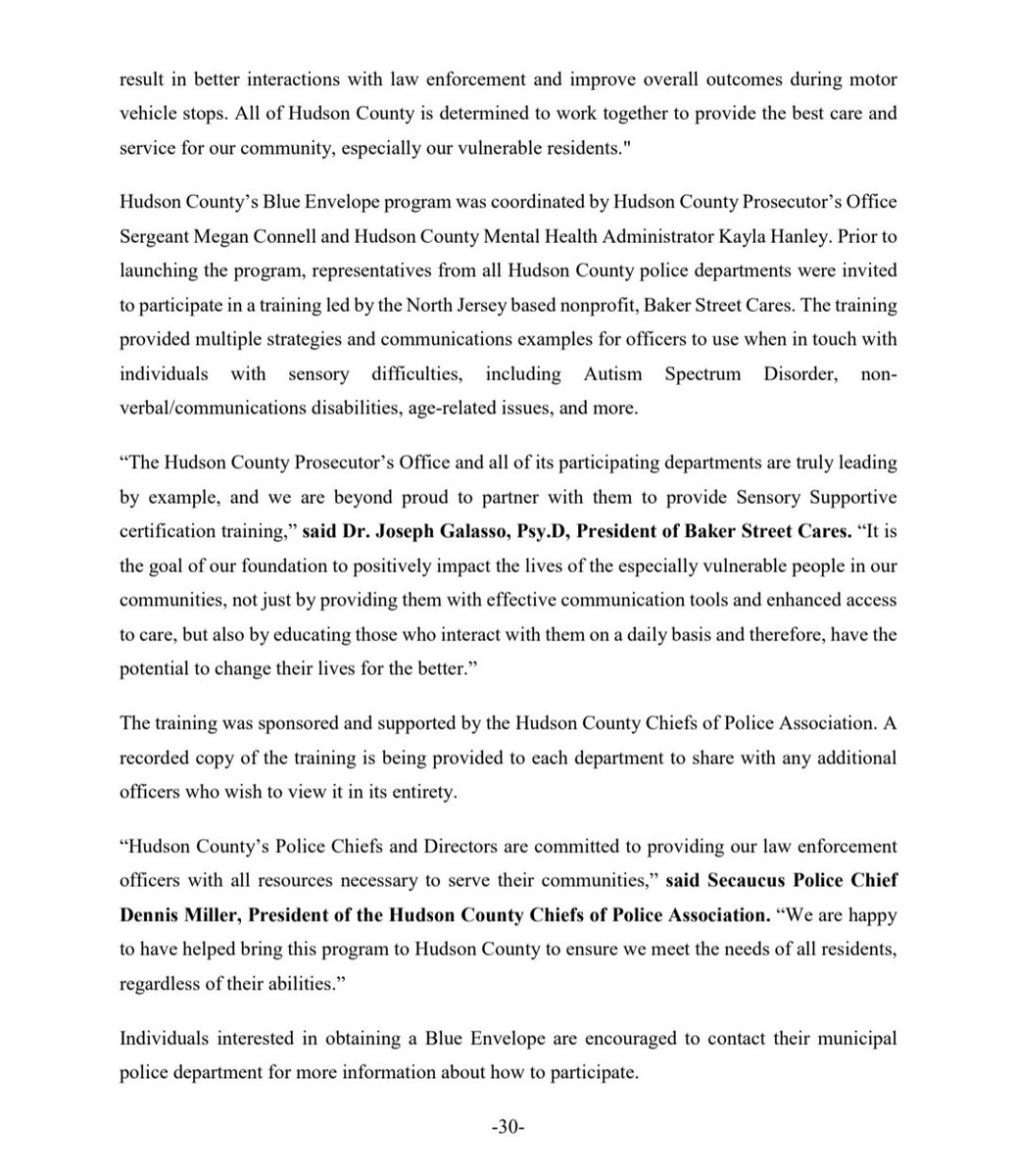 HCPOProsecutor's tweet image. PRESS RELEASE: Hudson County Launches Countywide Blue Envelope Program