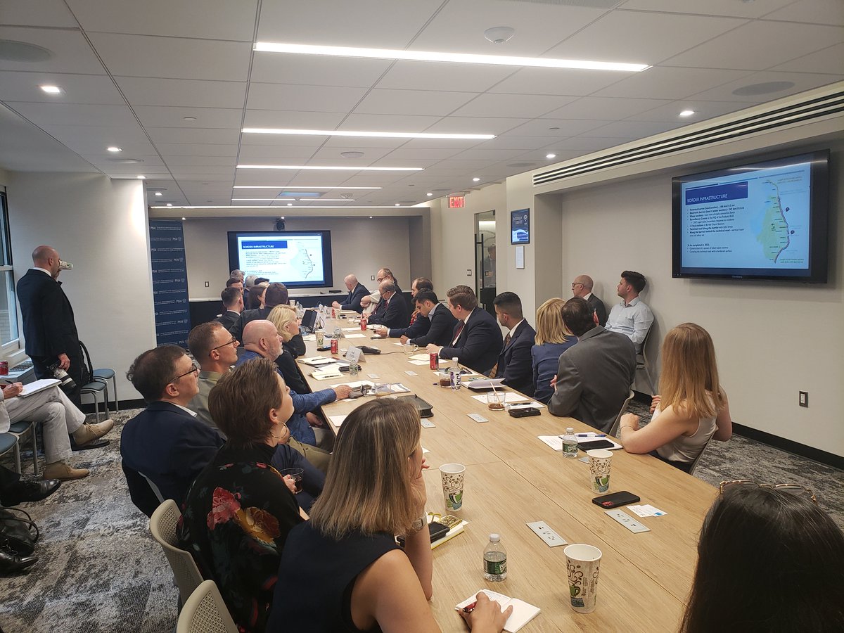 PISM_DC's tweet image. "Poland's Response to the Border Security Crisis". @PISM_Poland hosted breakfast briefing on Belarusian & Russian hybrid threats & Poland's response. Members of US think-tanks & press had a chance to see presentations & talked with the representatives of Polish parliament (Sejm).