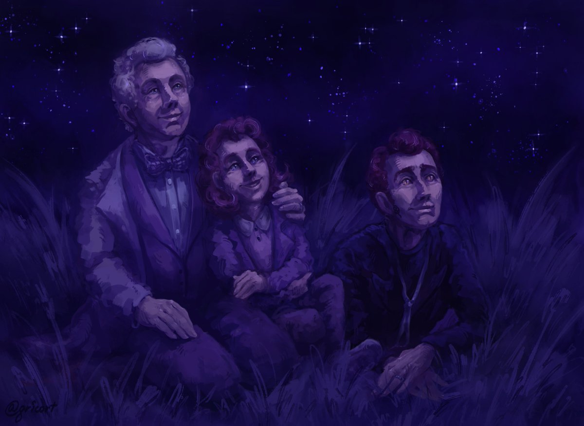it took me an embarrassingly long time to finish, but my version of <a href="/AbbyBubbls/">💜AbbyBubbls💜</a>'s DTIYS is finally done! (Aurora is so dear to me, you have no idea-) #goodomens #goodomensfanart