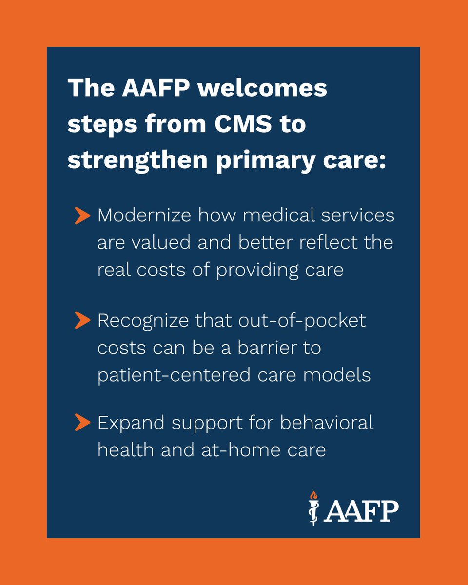 AAFP_advocacy's tweet image. The 2026 Medicare physician fee schedule is out. The @aafp is encouraged by several provisions that support primary care. We continue to urge Congress to establish an adequate inflationary update so practices can keep pace with rising costs & patients can access timely care. We…