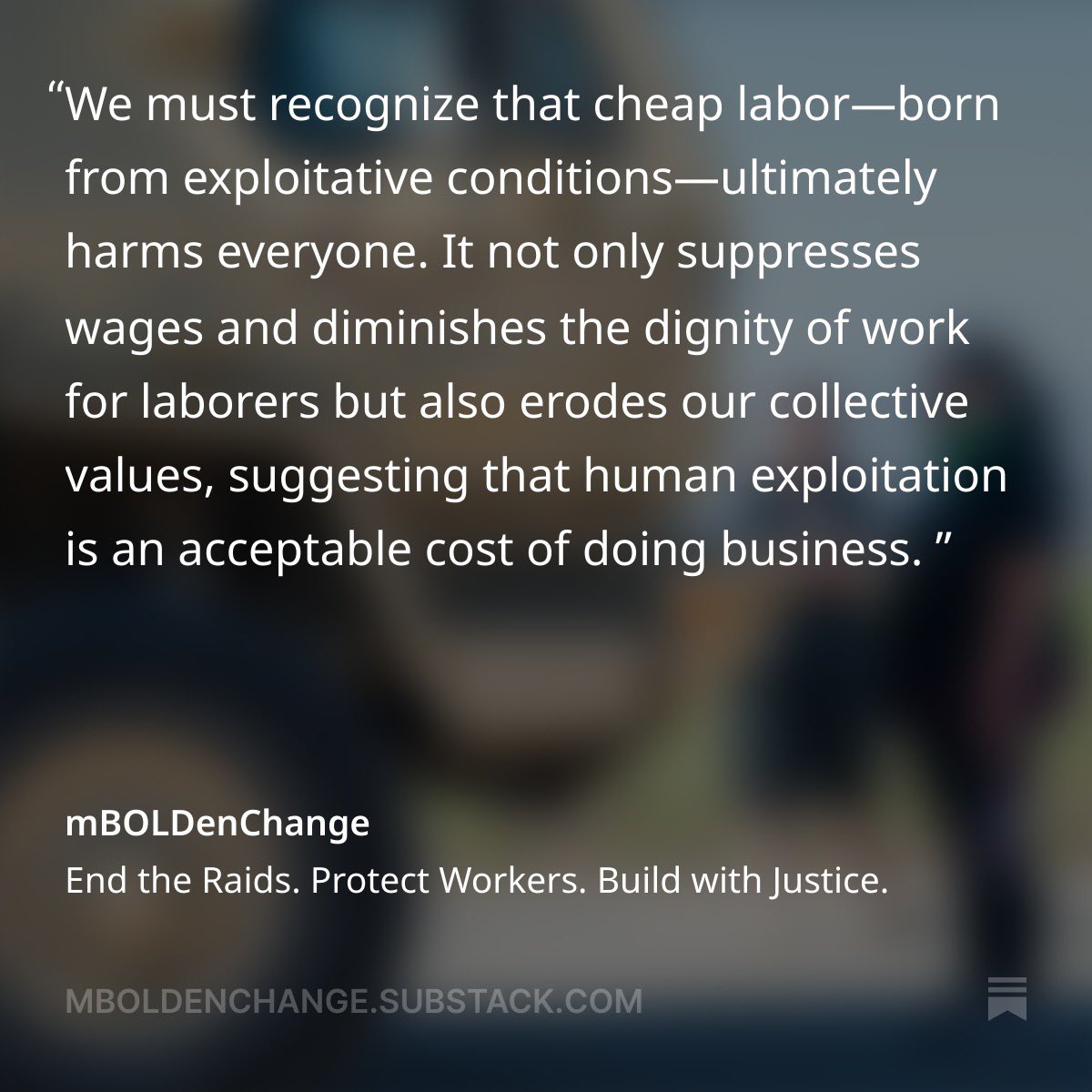 Trump's immigration raids are about economic and social repression. They target vulnerable workers and communities, not exploitative employers.

Our latest piece breaks down the lies and offers a path forward rooted in dignity, equity, and truth.

🔗 mboldenchange.substack.com