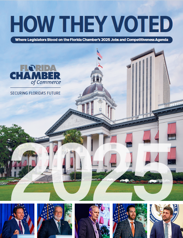 FLChamber's tweet image. We have officially released our 2025 How They Voted publication, a comprehensive review of what passed this legislative session, what didn't, and what remains unfinished business for the 2026 Legislative Session. How They Voted also showcases the 13 legislators who received the…