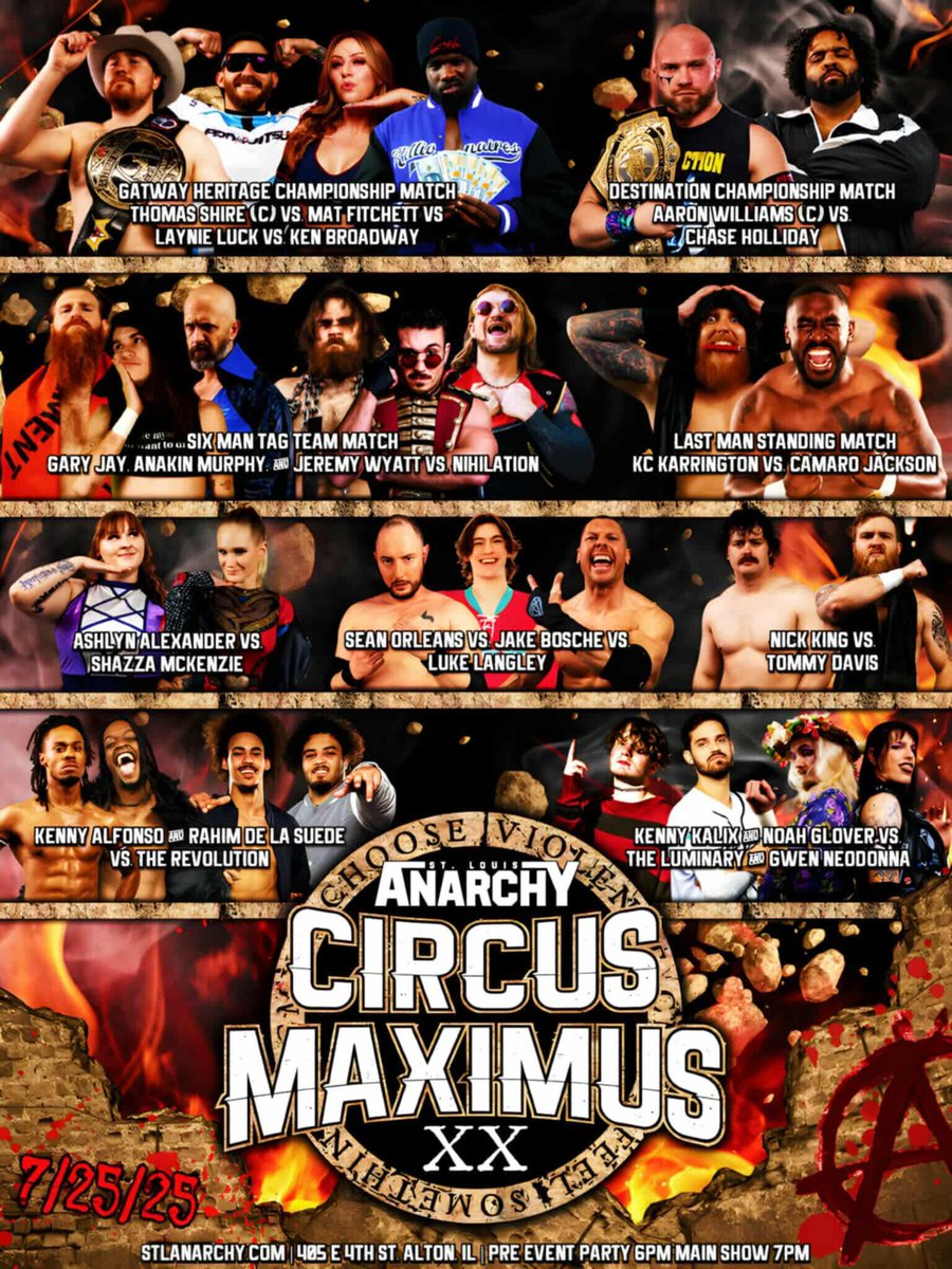 Gary Jay 👊🤖😾 (@stiffroboginger) on Twitter photo So many moments so much history and were on tap to do it again!! Non of this is possible with The Fans and Absolutely Amazing Crew ❤️
<a href="/stlanarchy/">St. Louis Anarchy</a> July 25th
🎟️ STLANARCHY.COM So many moments so much history and were on tap to do it again!! Non of this is possible with The Fans and Absolutely Amazing Crew ❤️
<a href="/stlanarchy/">St. Louis Anarchy</a> July 25th
🎟️ STLANARCHY.COM