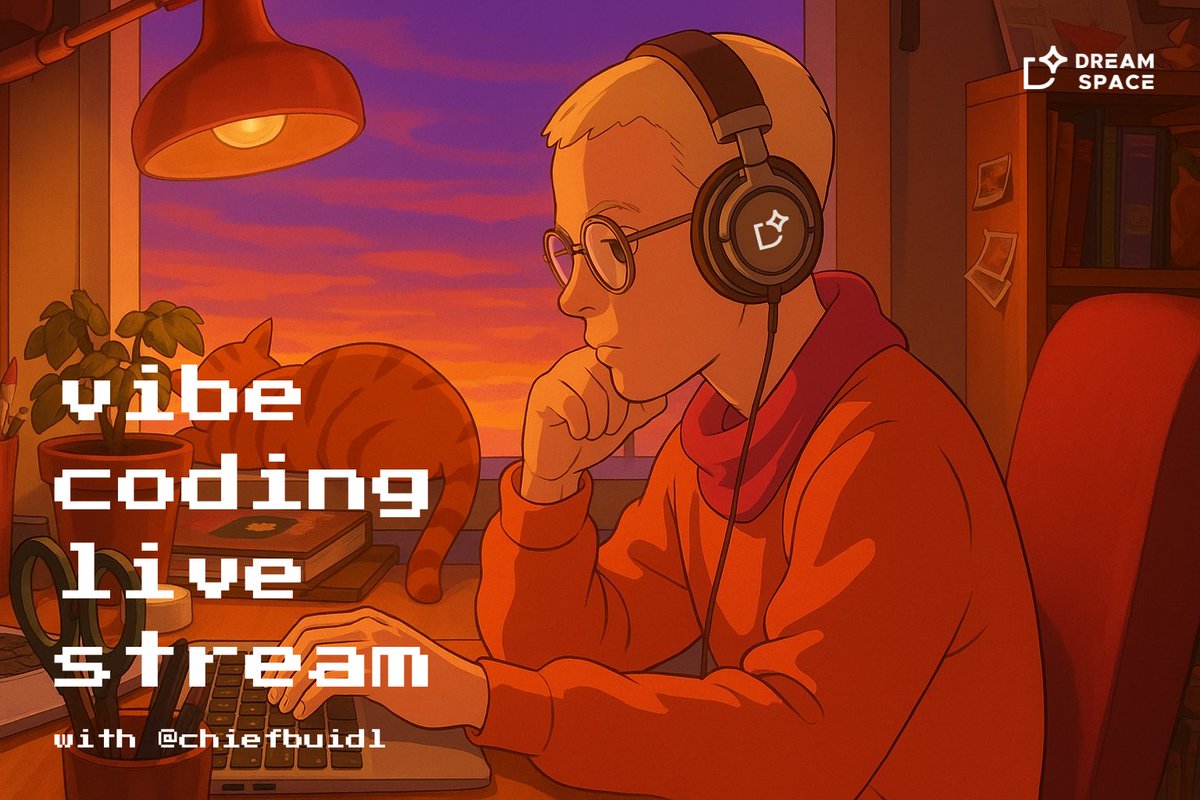 vibe coding livestream with <a href="/chiefbuidl/">Scott Dykstra</a> in 2.5 hours

learn how to use <a href="/dreamspaceHQ/">Dreamspace</a> to create the app you've always dreamed off, monetize it onchain, and win in the AI economy

powered by <a href="/SpaceandTimeDB/">Space and Time</a> of course 💖

reply below if you want us to notify you when it's live