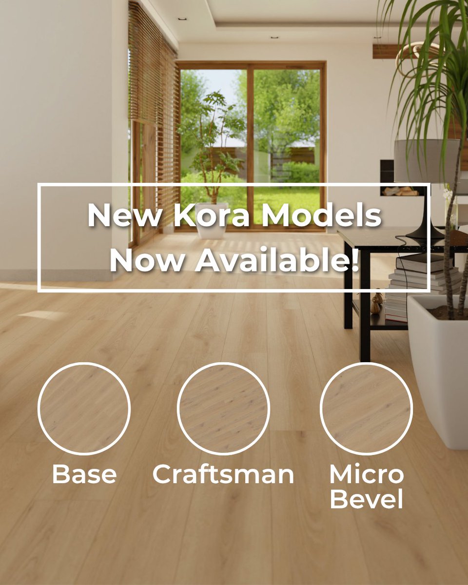 FlooretBrand's tweet image. Meet Kora in our new Base, Craftsman, and Micro Bevel models. Now available in every plank style!

For a limited time, get $1 Cut Samples of ALL Kora models!

#Flooret #MyFlooret #Kora #KoraBase #KoraCraftsman #KoraMicroBevel #Modin #ModinLVP #LVP
