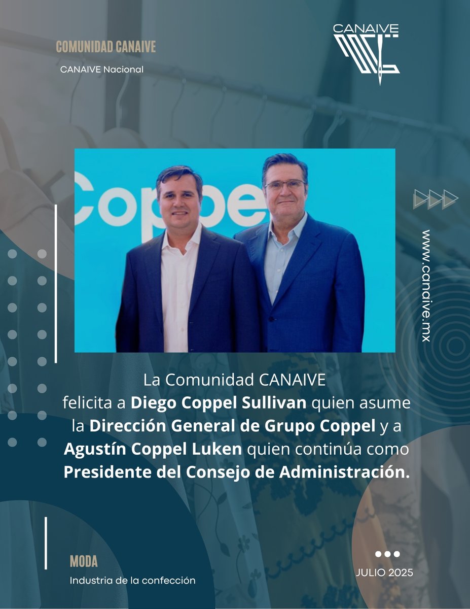 CANAIVE felicita a Grupo <a href="/Coppel/">Coppel</a>  tras dar a  conocer una nueva estructura directiva con la que fortalece su modelo de gobernanza y consolida su estrategia de crecimiento a largo plazo.