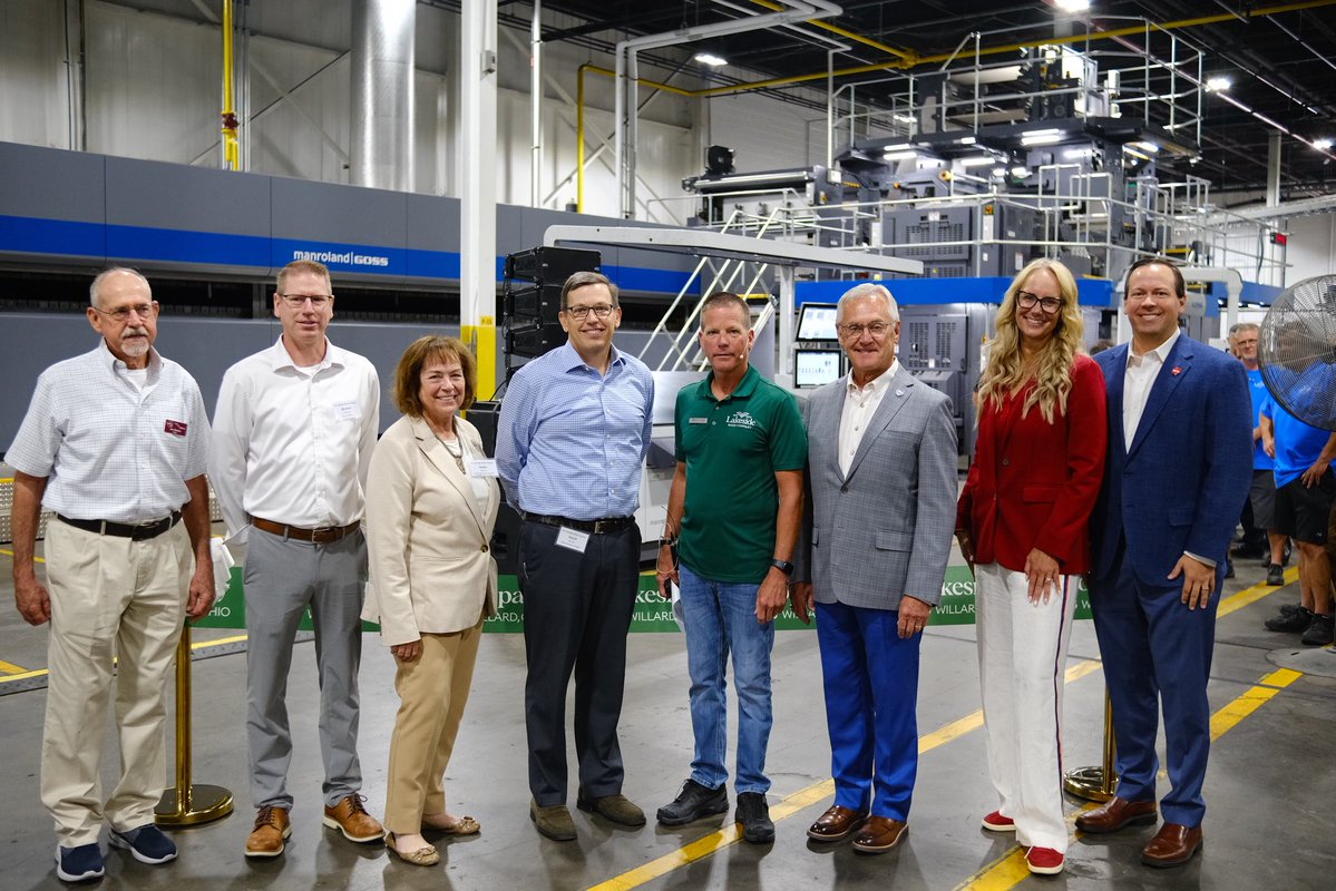 LtGovJimTressel's tweet image. Big congrats to Lakeside Book Company on unveiling their new printing press! The new press will enhance automation and create 100 new opportunities at the facility.
A textbook example of Ohio’s strong manufacturing legacy.