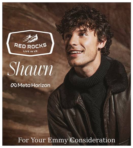 TheSMendesUpdt's tweet image. "Shawn Mendes: Red Rocks Live In VR" is nominated at the Emmy Awards for Outstanding Emerging Media Program