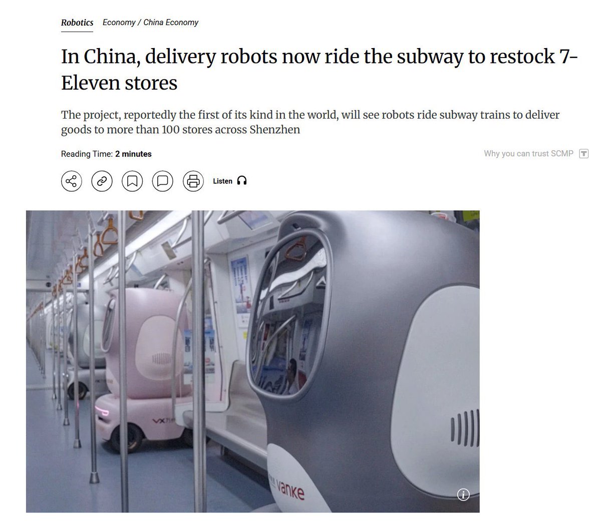 ¿China es imparable?

Los robots de reparto ahora pueden viajar en el metro.