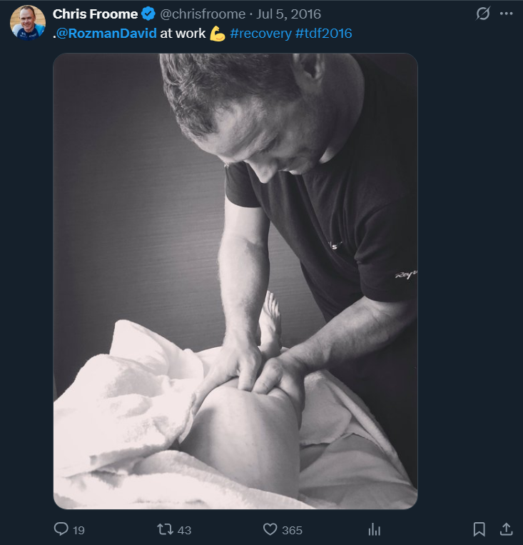 <a href="/chrisfroome/">Chris Froome</a> actually deleted all of his tweets mentioning David Rozman.
Would be a shame if someone got them all