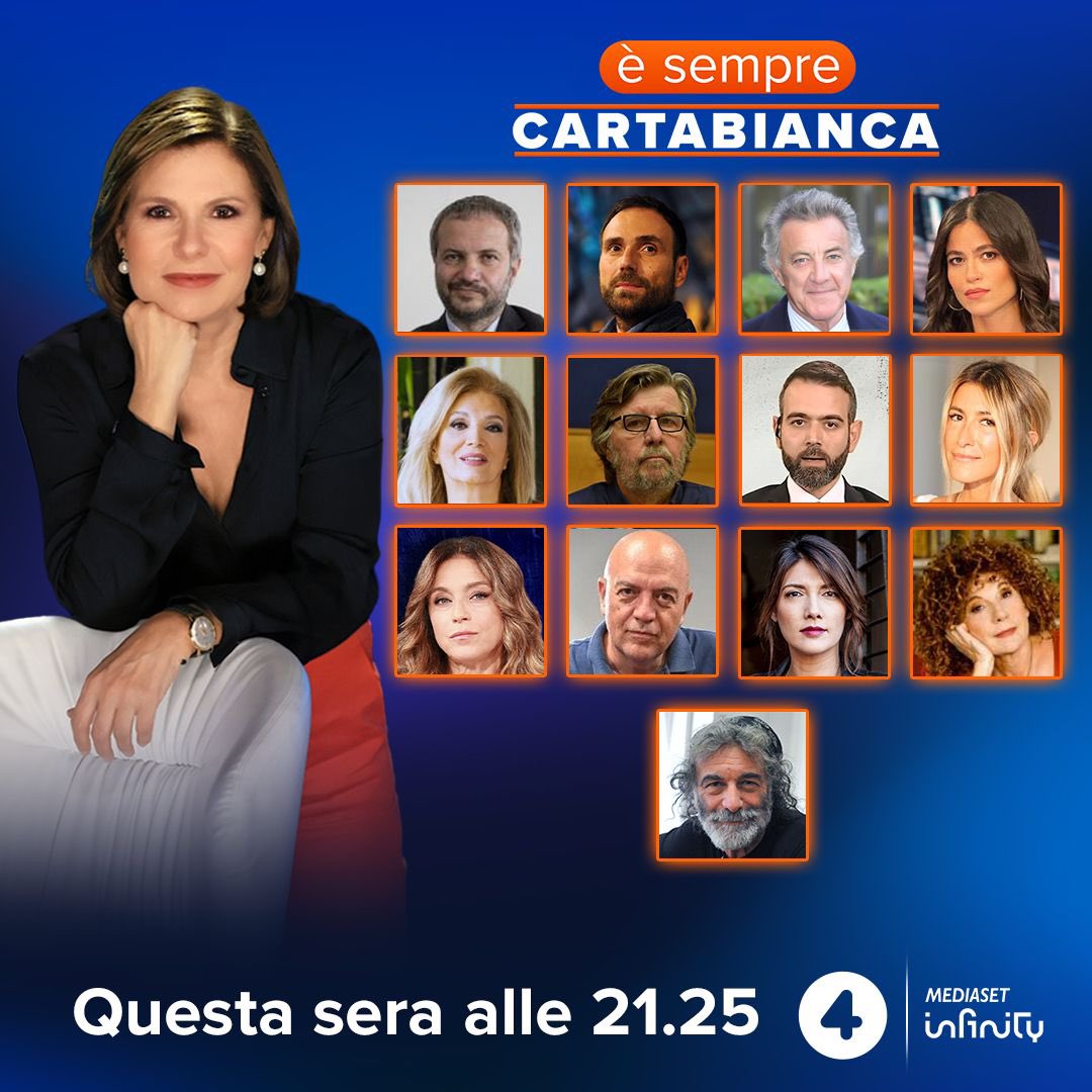 È sempre Cartabianca (@cartabiancar4) on Twitter photo Questa sera vi aspettiamo per l’ultima puntata di #ÈsempreCartabianca dalle 21.25, su Rete 4 e <a href="/MedInfinityIT/">Mediaset Infinity</a> Questa sera vi aspettiamo per l’ultima puntata di #ÈsempreCartabianca dalle 21.25, su Rete 4 e <a href="/MedInfinityIT/">Mediaset Infinity</a>