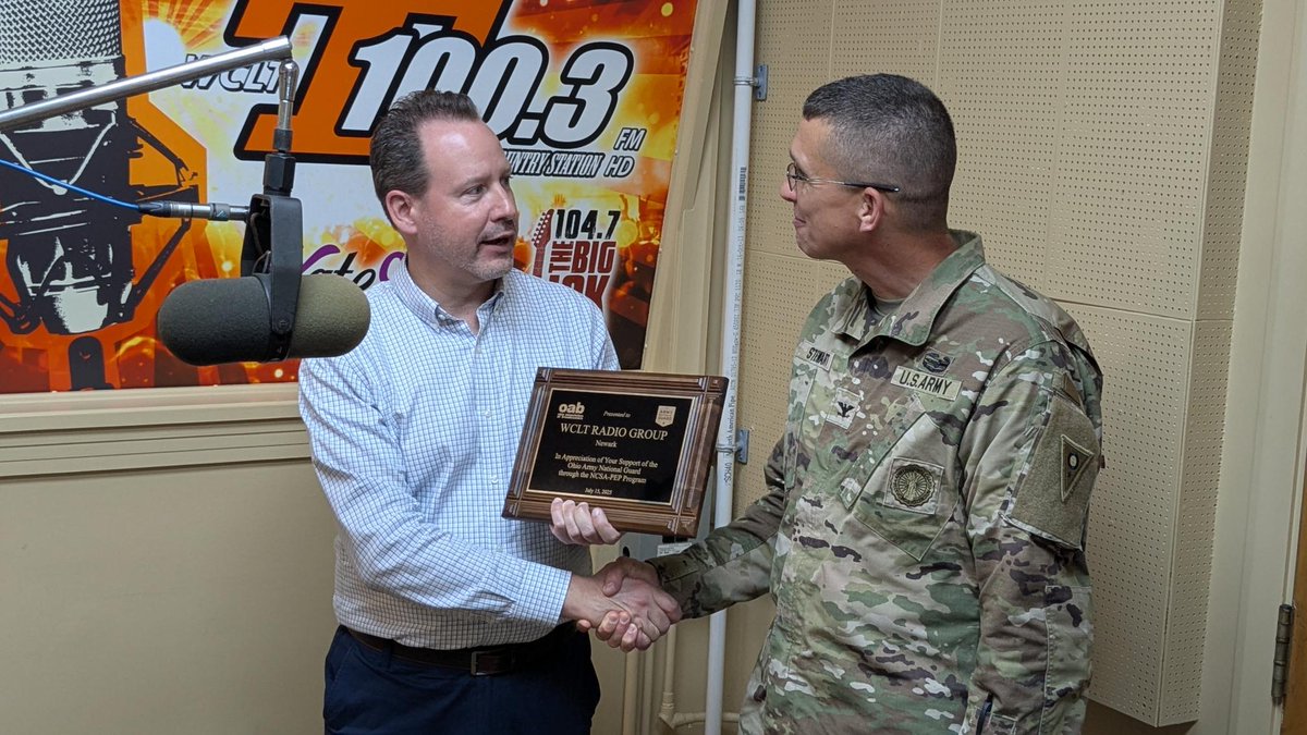 OhioBroadcaster's tweet image. Our second OAB member station visit of the day was to WCLT Radio in Heath, OH! Thank you for so warmly welcoming the team and our partners from @ArmyGuardOhio! #OhioBroadcasters