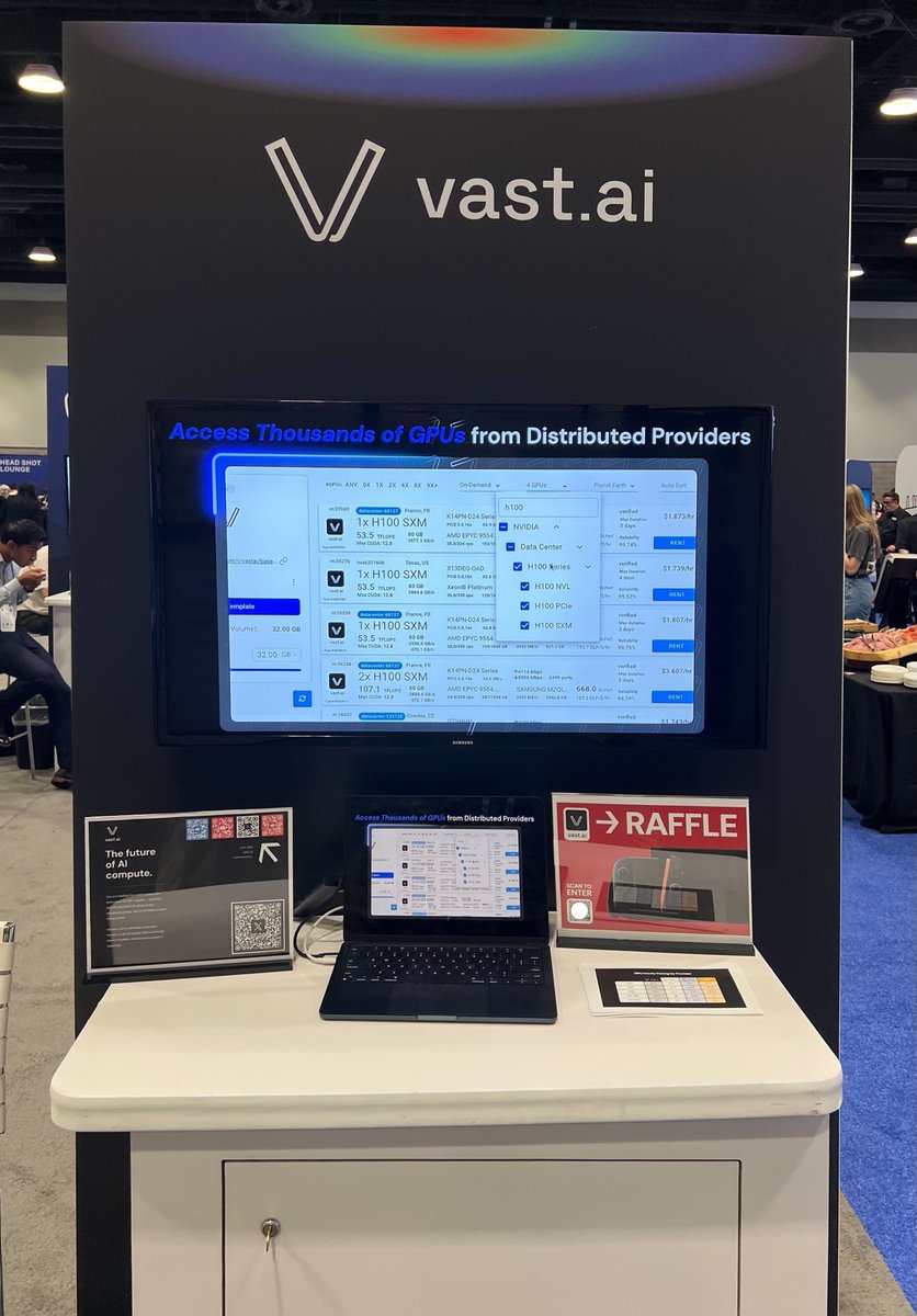 vast.ai (@vast_ai) on Twitter photo The vast.ai team is at ICML 2025 (<a href="/icmlconf/">ICML Conference</a>) in Vancouver this week. If you're here, come find us at Booth K1!
👕🕹️ We've got swag and a raffle going on.
#ICML2025 The vast.ai team is at ICML 2025 (<a href="/icmlconf/">ICML Conference</a>) in Vancouver this week. If you're here, come find us at Booth K1!
👕🕹️ We've got swag and a raffle going on.
#ICML2025