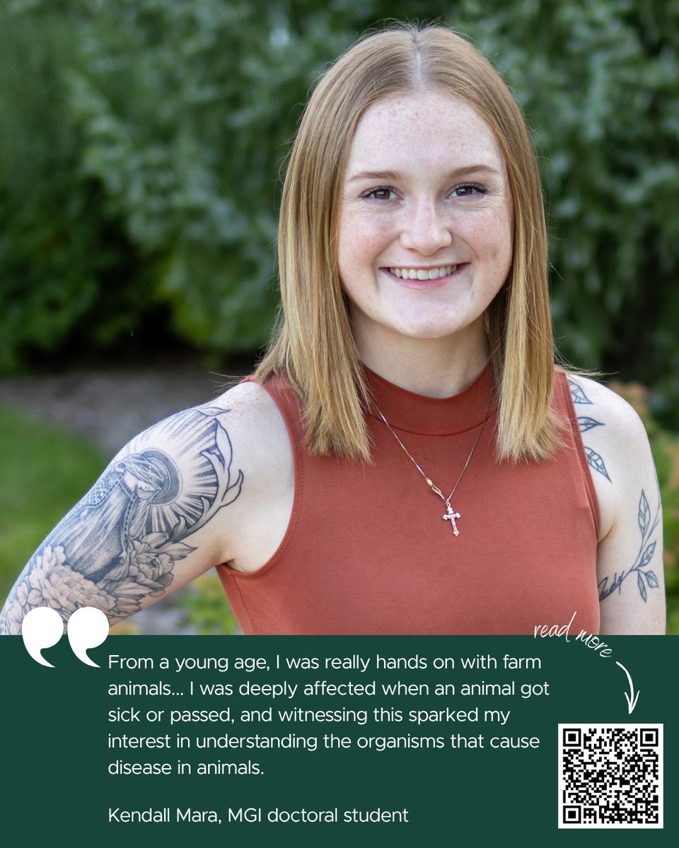 MSUMGI's tweet image. Next up in our MGI Micro Biography series is Kendall Mara, a doctoral student in the Dodd Lab.
Read more about Kendall and her research here: tinyurl.com/y2r6h92b