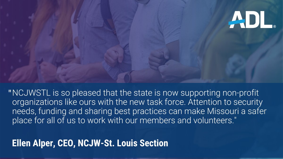 ADL Heartland (@adlheartland) on Twitter photo Thanks to this task force, all Missourians can pray more safely & nonprofits can fulfill their critical missions in more secure environments. We are grateful to AJC St. Louis, <a href="/SaintLouisHM/">St. Louis Kaplan Feldman Holocaust Museum</a>, <a href="/JewishFedSTL/">Jewish Federation of St. Louis</a>, <a href="/NCJWSTL/">NCJWSTL</a> & each of you for supporting this work. newstalkkzrg.com/2025/07/11/adl… Thanks to this task force, all Missourians can pray more safely & nonprofits can fulfill their critical missions in more secure environments. We are grateful to AJC St. Louis, <a href="/SaintLouisHM/">St. Louis Kaplan Feldman Holocaust Museum</a>, <a href="/JewishFedSTL/">Jewish Federation of St. Louis</a>, <a href="/NCJWSTL/">NCJWSTL</a> & each of you for supporting this work. newstalkkzrg.com/2025/07/11/adl…