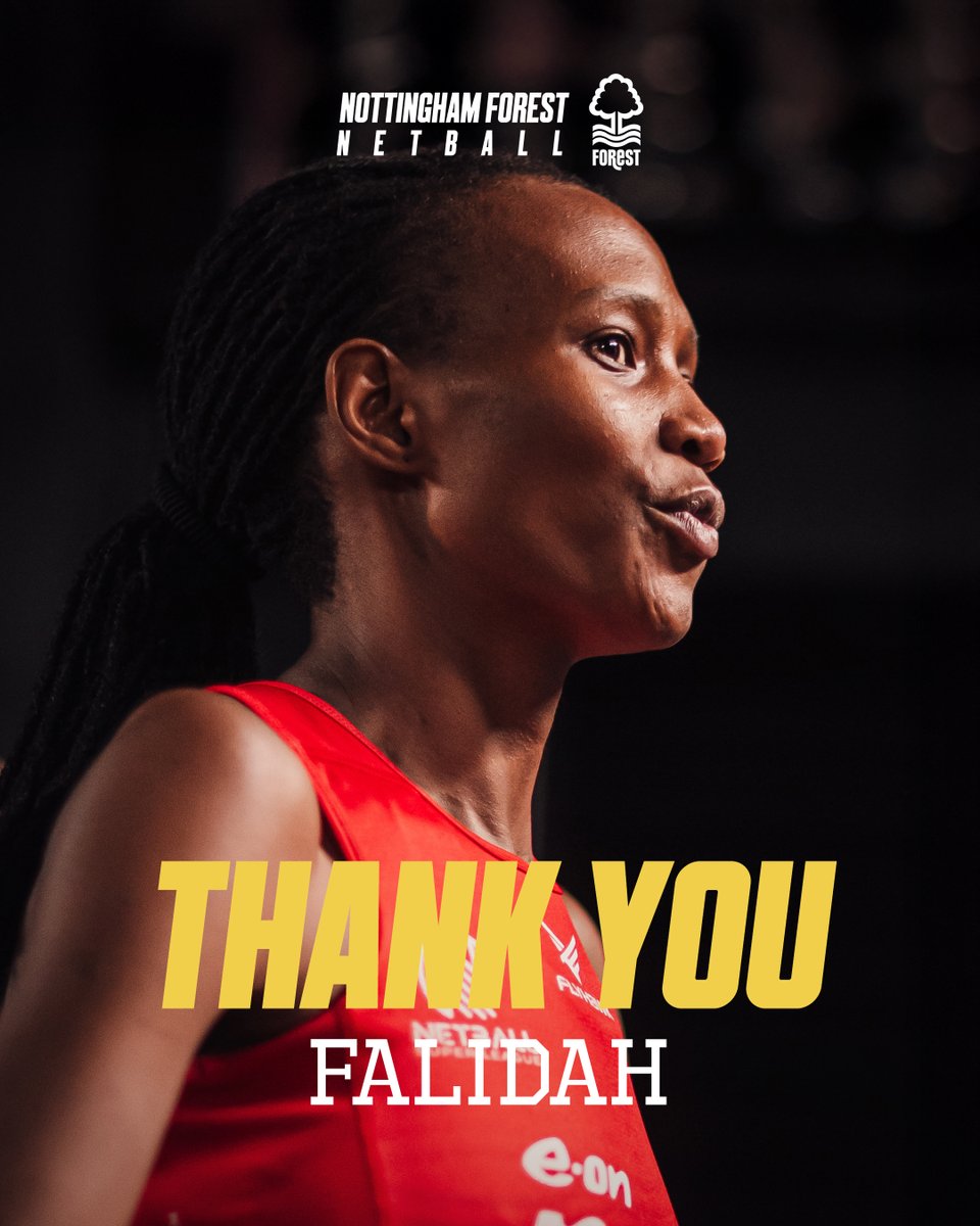 Nottingham Forest Netball would like to thank Falidah Kadondi for her contribution in our inaugural season. We wish Falidah the best in her next journey. ❤️