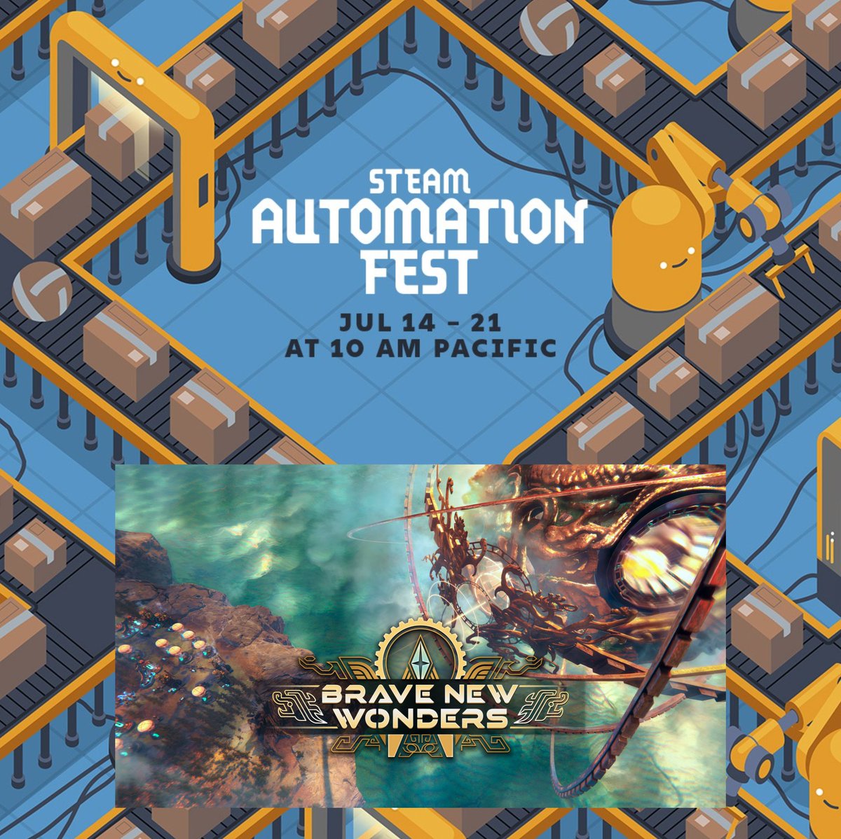 We're approving all Playtest requests during Steam Automation Fest! 
🎮 Play now before access goes limited again on July 21. Have fun and don’t forget to share your feedback! 
store.steampowered.com/app/2403830

#BraveNewWonders #SteamFest #IndieGame