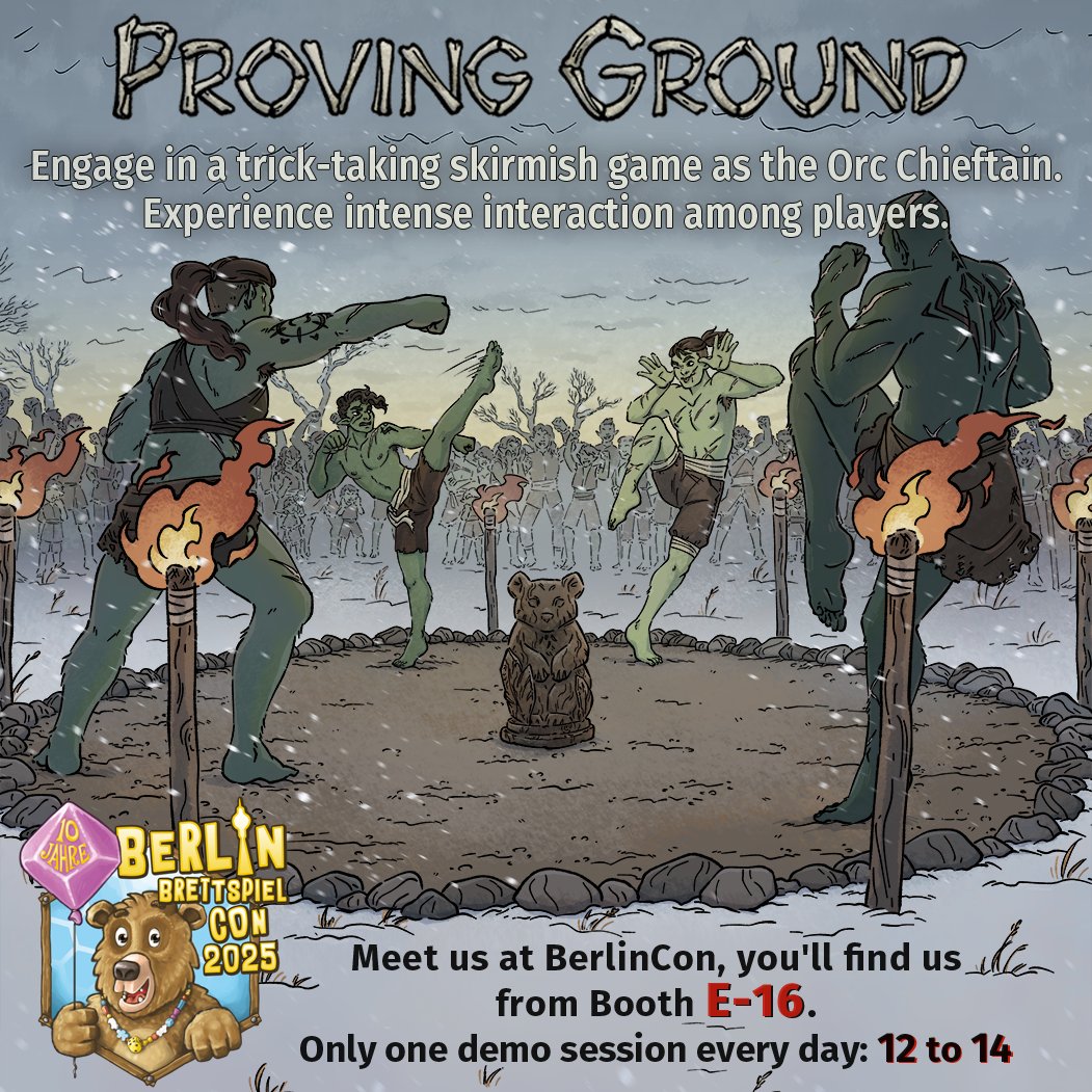 Dragon Dawn Productions (@dragondawnprod) on Twitter photo Try our trick-taking skirmish game "Proving Ground". Tight and highly interactive battle for 3 t o 5 players.
Meet us at BerlinCon @ E-16! Only one demo session daily: 12:00 to 14:00. See you soon! <a href="/berlin_con/">Berlin Brettspiel Con</a> #boardgames Try our trick-taking skirmish game "Proving Ground". Tight and highly interactive battle for 3 t o 5 players.
Meet us at BerlinCon @ E-16! Only one demo session daily: 12:00 to 14:00. See you soon! <a href="/berlin_con/">Berlin Brettspiel Con</a> #boardgames