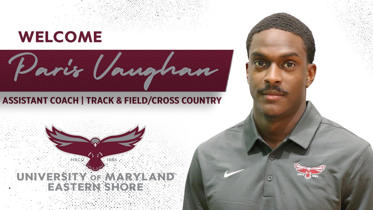 UMESHawkTFXC's tweet image. ⏱️🥇HAWKS WELCOME NEW CROSS COUNTRY/TRACK & FIELD COACH PARIS VAUGHAN TO THE UNIVERSITY OF MARYLAND EASTERN SHORE🥇⏱️
Read more about Coach Vaughan on umeshawksports.com/news/2025/7/15…
#HawkPride | #SoarAboveandBeyond