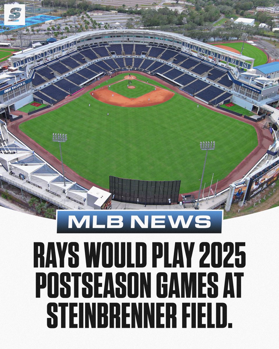 The Rays will play all potential 2025 playoff games in their temporary home ballpark games at George M. Steinbrenner Field.

Tampa Bay is playing at the Yankees' spring training ballpark this season because Hurricane Milton caused major damage to Tropicana Field in October 2024.