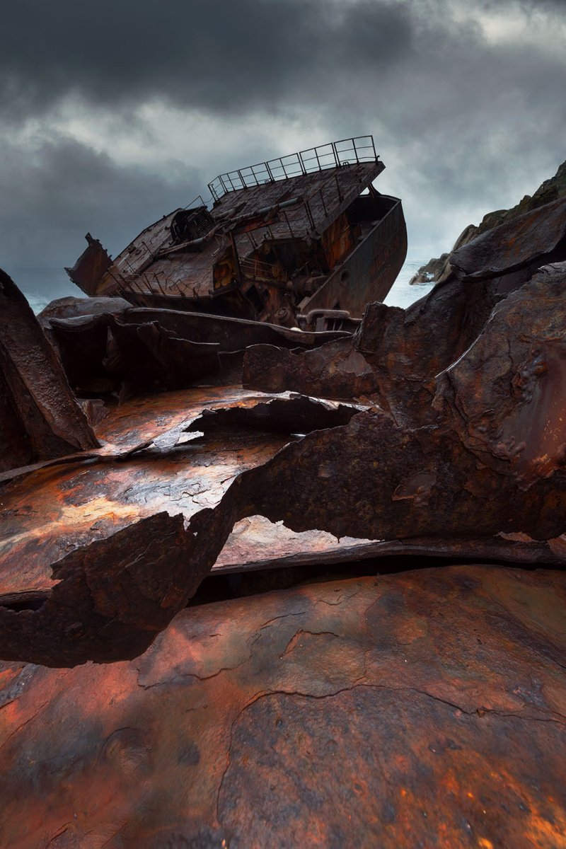WildSeascapes's tweet image. Rust in Peace. The remains of a cargo ship on the coast of Cornwall.