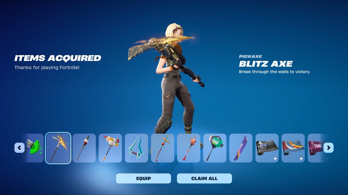 FortniteFNLK's tweet photo. FORTNITE BLITZ AXE PICKAXE IS STILL NOT AVAILABLE YET! 💔😭

USE CODE ‘FNLK’ #ad https://t.co/XthOBKUBUi
