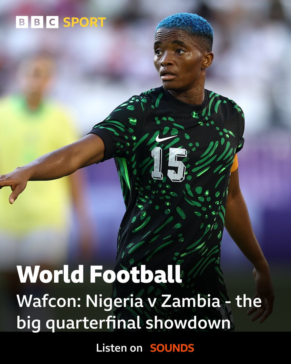 BBCWSSport's tweet image. It's the big quarterfinal showdown, but who will come out on top? 🤔
@mazfaroo gauges the mood as 🇳🇬 and 🇿🇲 face-off in the knockout stages ⚽️
Listen to the latest #BBCWF at Wafcon podcast 🔊👇
bbc.co.uk/sounds/play/p0…
#BBCFootball #wafcon2025