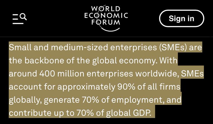 World Economic Forum graphic on SMEs' economic impact
