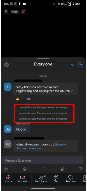 samaddardeepika's tweet image. Scam Alert!
Paid for CISA course from @Simplilearn in May. Which includes exam voucher &amp;amp; Online Class. After 2 months, 5 tickets,a passed mock,&amp;amp; deleted chats—now they say voucher isn’t included. Worst experience. Poor Managment &amp;amp; fake promises! @ISACANews   @ISACASV #EdTechFraud