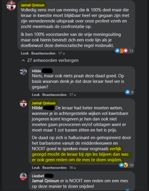 PVelleAntiJihad's tweet image. Moskee Atakwa (Kortrijk) erkend dankzij lobbywerk Jamal Qnioun die het volgende zei over onthoofding van Samuel Paty door jihadist: "eerlijk gezegd mocht de leraar bij zijn les blijven dan was er ook geen reden om de mes te doen snijden." Jamal is bevriend met @openvld bestuur!