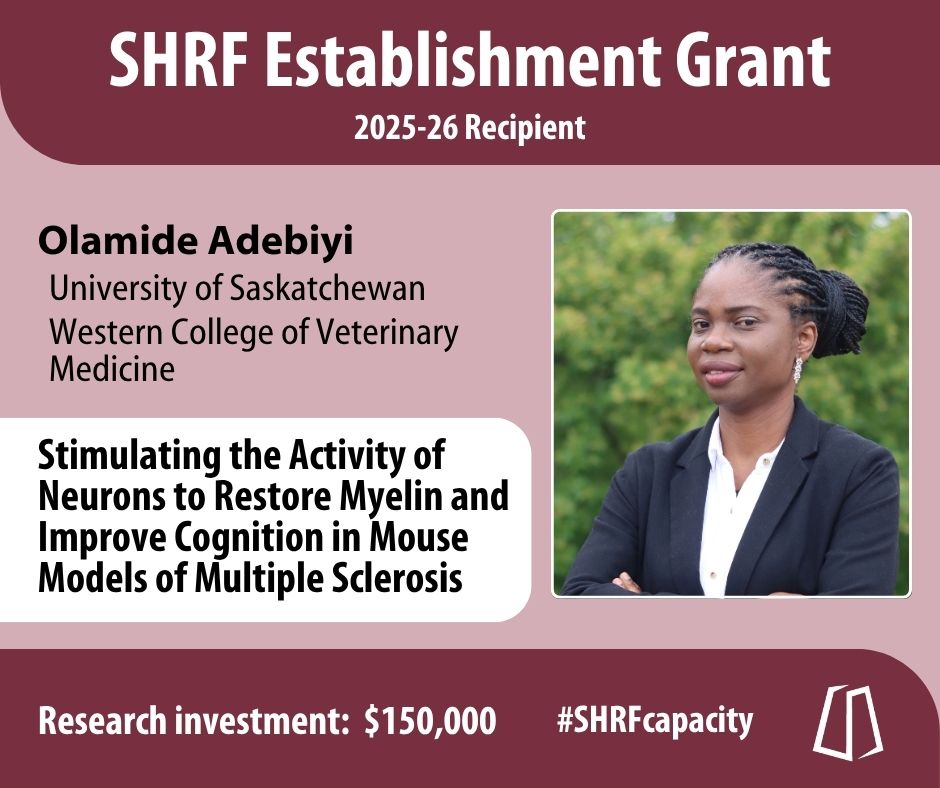 _SHRF_'s tweet image. SHRF announce Olamide Adebiyi at @WCVMToday as one of our 2025-26 Establishment Grant recipients!
Learn more at shrf.ca/post/2025-26-e…
@MSCanada