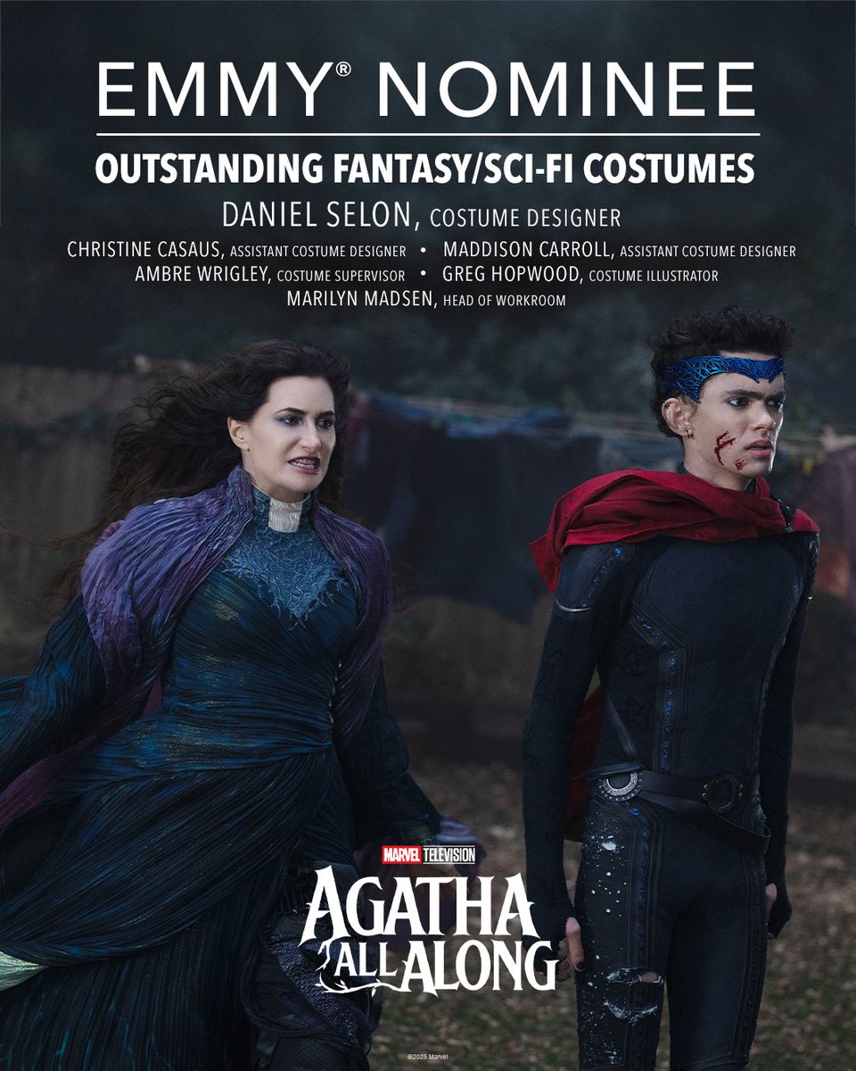 ScarletWitchUpd's tweet image. #AgathaAllAlong has been nominated for Outstanding Fantasy/Sci-fi Costumes at #Emmys.
Full list of nominees: 🔗nexuspointnews.com/post/emmy-nomi…