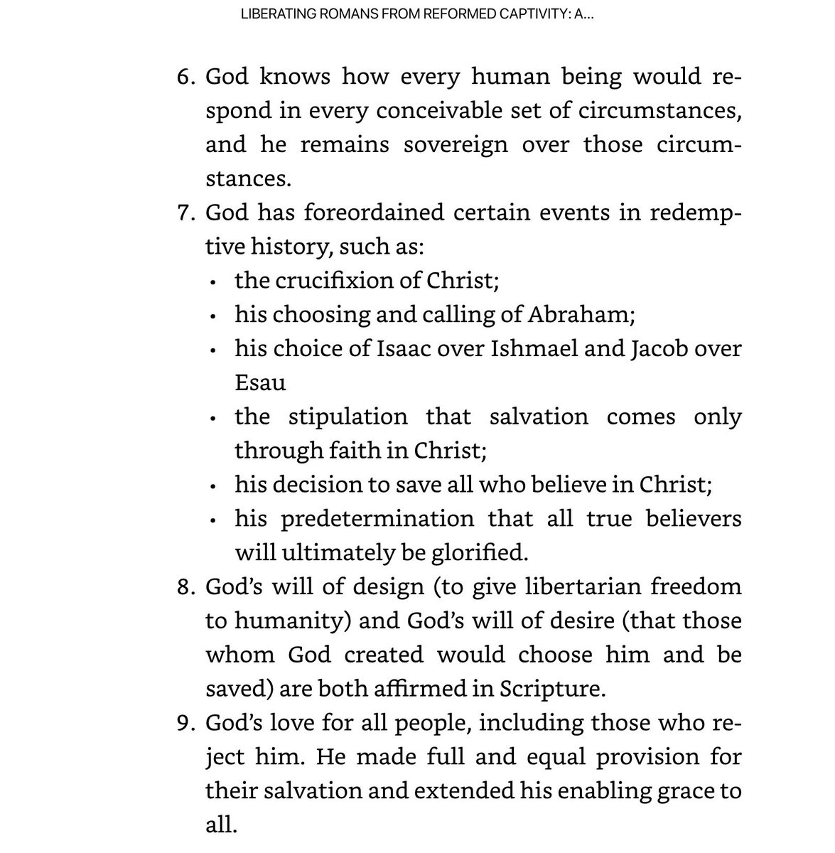 JoeyRogersMBC's tweet image. Screen shots from ch. 4 of @DrDavidLAllen most recent work, Liberating Romans from Reformed Captivity. Shots are of a summary that “outlines what can be defended as the Scriptural teaching on divine foreknowledge.”
I took a couple days to slowly work through chapter 4, devouring…